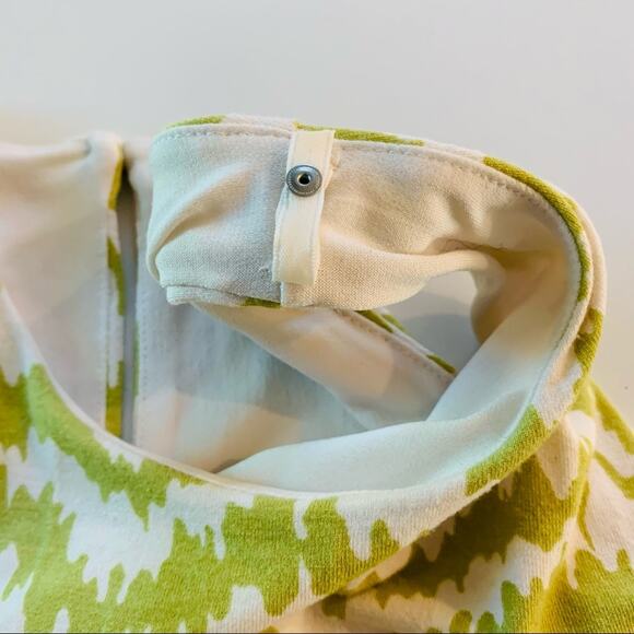 Ann Taylor Womens dress lime and white abstract chevron extra small - Picture 5 of 7